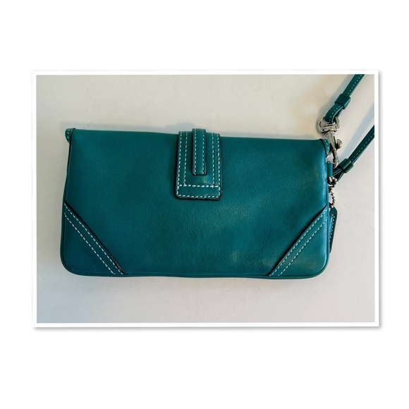 Coach Turquoise Leather Wristlet - Picture 2 of 11